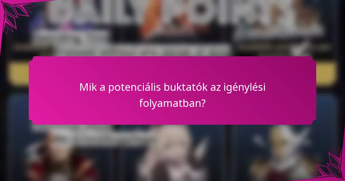 Mik a potenciális buktatók az igénylési folyamatban?